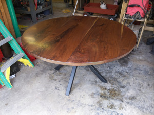 custom walnut circle table minneapolis mn custom table st. paul       
